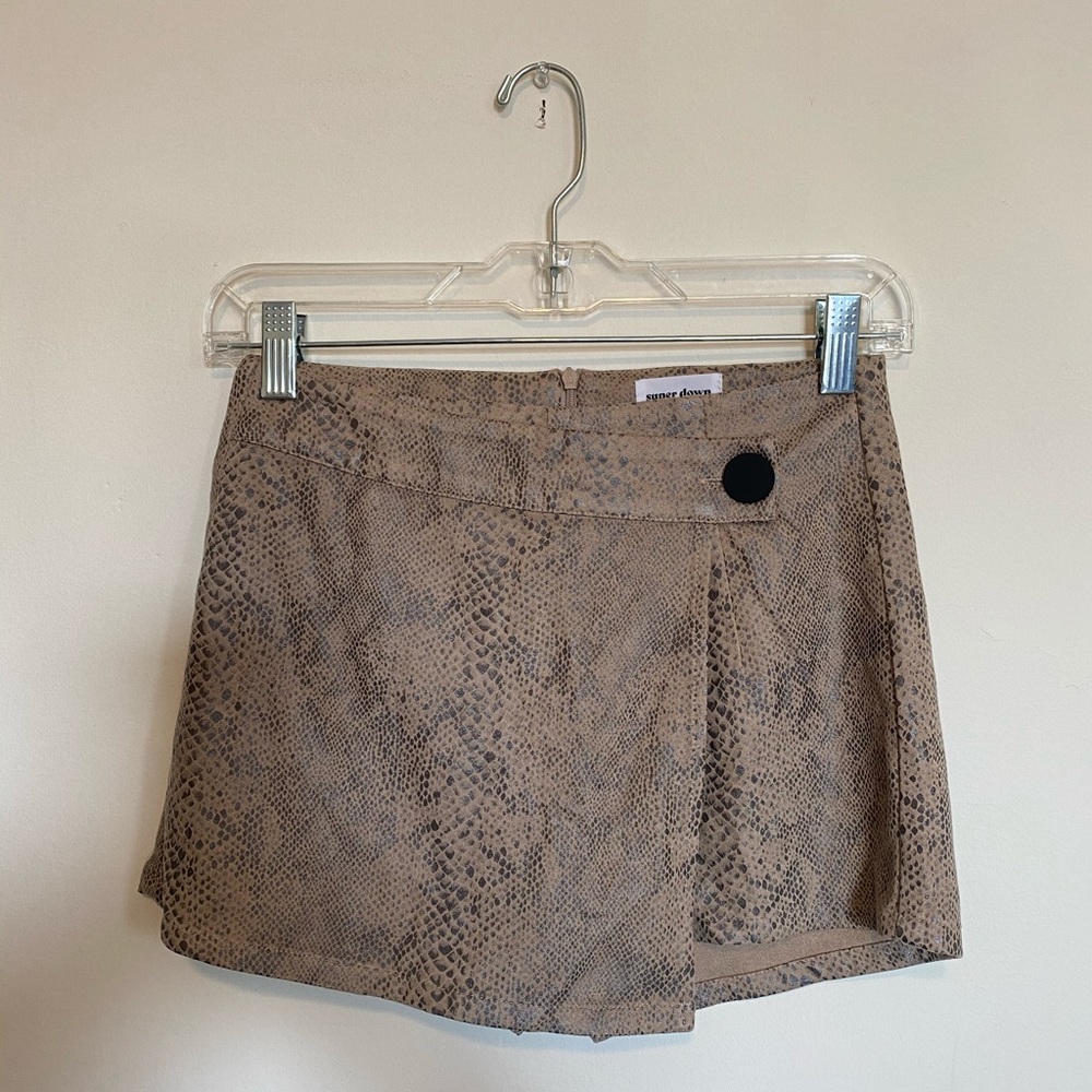 Super Down Snakeskin Skort